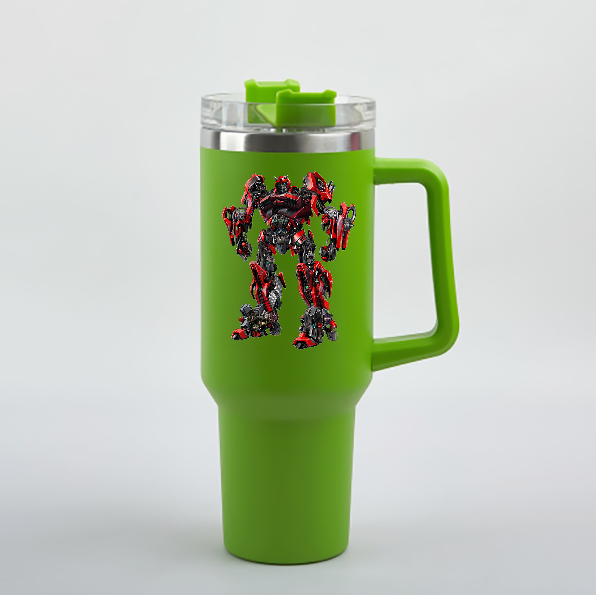 （画像用） Transformers トランスフォーマー 1200mL車用タンブラー - クリスタルステッカー（プラスチックストロー付き）